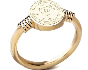 Sterling Silver Archangel Michael Ring: Protection Amulet Signet