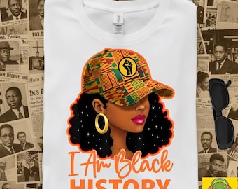PNG impostato per il mese della storia dei neri: Afro Queen, modella del Juneteenth (download digitale)