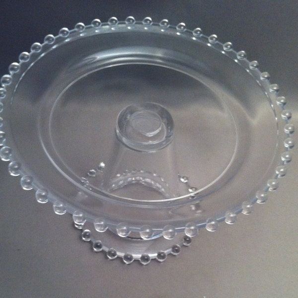 Small Beaded Clear Glass Cake Stand, Small Cake Stands, Candlewick style, Candlewick Clear Glass Cake Stands, Vintage Cake Stands*USA ONLY*