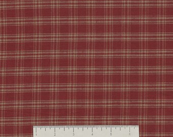 Dunroven House H-351 Country Red ~ Wheat ~ Navy Plaid Homespun Fabric ~ You Pick