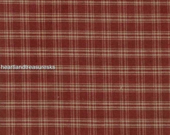 Dunroven House H-31 Country Red ~ Wheat Plaid Homespun Fabric ~ You Pick / Primitive / Sewing / Quilting / Home Decor. Projects