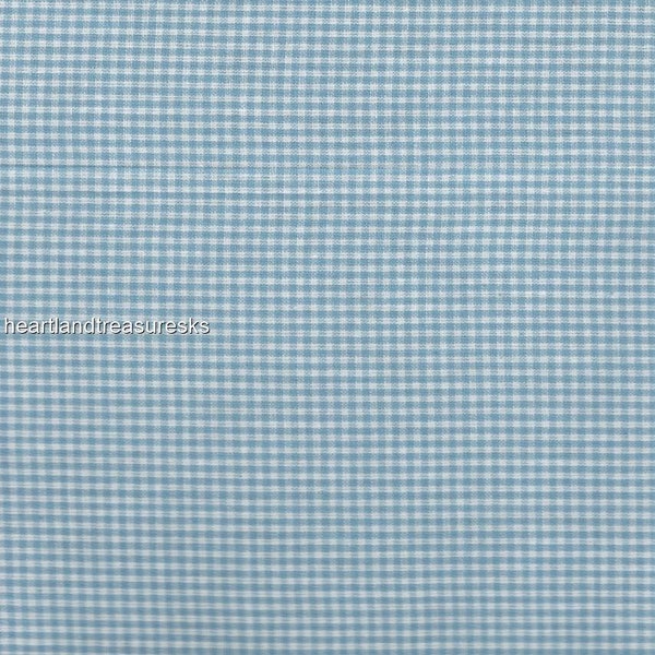 Dunroven House H-4203 Pastel Light Blue ~ Cream Small Plaid Homespun Fabric / You Pick / Shabby Chic / Sewing / Quilting / Home Decor