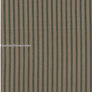 Dunroven House H-46  Green ~ Wheat Ticking Homespun Fabric / You Pick / Primitive / Home Decor /  Sewing / Quilting /