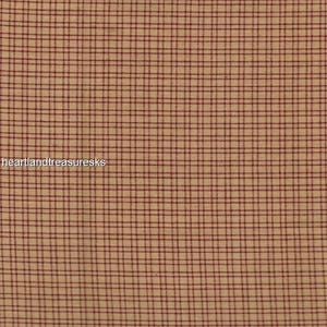 Dunroven House H-302 Country Red ~ Wheat Plaid Homespun Fabric/You Pick/Primitive/Sewing/Quilting/Home Decor./ Craft Projects