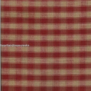 Dunroven House H-34 Country Red ~ Wheat Plaid Homespun Fabric ~ You Pick / Primitive / Sewing / Quilting / Home Decor. Projects