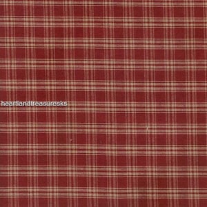 Dunroven House H-31 Country Red ~ Wheat Plaid Homespun Fabric ~ You Pick / Primitive / Sewing / Quilting / Home Decor. Projects