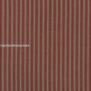 Dunroven House H-37S Country Red ~ Wheat Ticking Homespun Fabric/You Pick/Primitive/Sewing/Farm House/Quilting/Home Decor. Projects