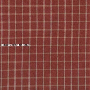 Dunroven House H-301 Country Red w/Thin Wheat Stripe Homespun Fabric/You Pick/Primitive/Farm House/Sewing/Quilting/Home Decor. Projects