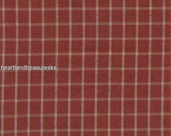 Dunroven House H-301 Country Red w/Thin Wheat Stripe Homespun Fabric/You Pick/Primitive/Farm House/Sewing/Quilting/Home Decor. Projects