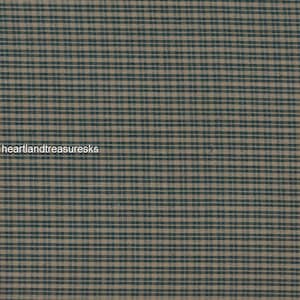 Dunroven House H-253 Navy ~ Wheat Plaid Homespun Fabric ~ You Pick/Primitive/Sewing/Quilting/Fabric/Home Decor. Projects