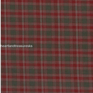 Dunroven House H-3310 Green ~ Wheat ~ Red Plaid Homespun Fabric ~ You Pick