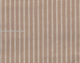 Dunroven House H-86  Wheat ~ Cream Striped Homespun Fabric ~ You Pick / Primitive / Sewing, Quilting, Home Decor. Projects