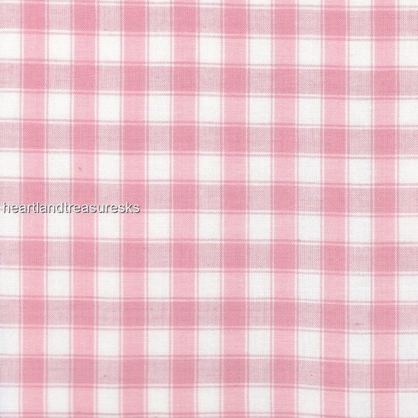 Dunroven House H-4304 Pastel Pink ~ Cream Plaid  Homespun Fabric/You Pick/Sewing/Quilting/Home Decor/CraftProjects/Shabby Chic