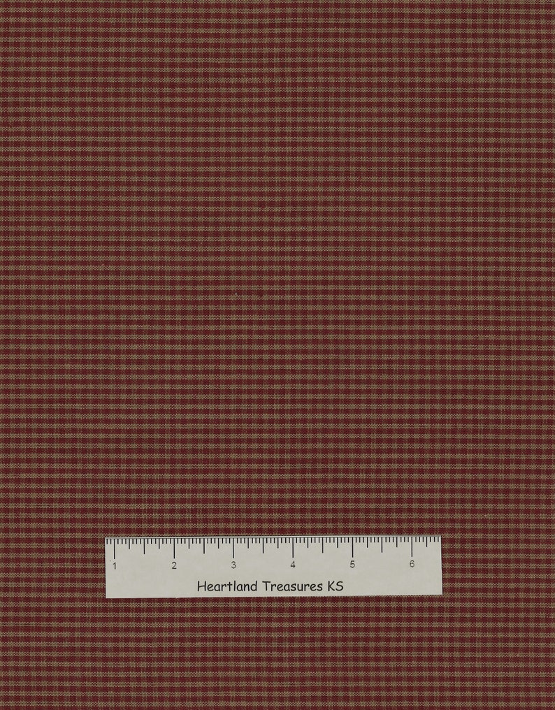 Dunroven House H-351 Country Red ~ Wheat ~ Navy Plaid Homespun Fabric ~ You Pick