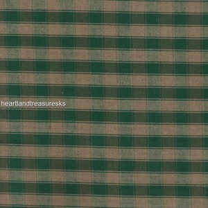 Dunroven House H-44 Green ~ Wheat Plaid Homespun Fabric ~ You Pick / Primitive / Sewing / Quilting / Home Decor. Projects