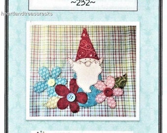 Garden Gnome w/ Flowers Kitchen Dish Towel ~ Sewing Applique Quilt Pattern