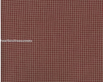 Country Red Wheat Plaid Homespun Fabric, Quilting Sewing Material  H-33