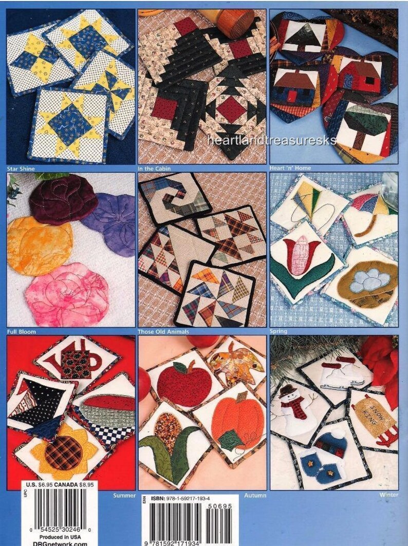 Quilted Coasters Pieced & Applique Quilt Pattern Book Etsy
