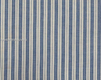 Dunroven House H-707PB Providence Blue ~ Cream Stripe Homespun Fabric ~ You Pick / Primitive / Sewing / Quilting / Home Decor. Projects