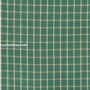 Dunroven House H-401 Green w/ Wheat Stripe Homespun Fabric / Primitive / Sewing / Quilting / Home Decor. / Craft Projects