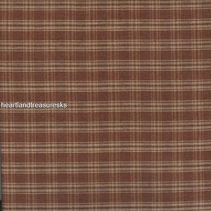 Dunroven House H-91 Brown ~ Wheat Plaid Homespun Fabric / Primitive / Sewing / Quilting / Home Decor. / Craft Projects