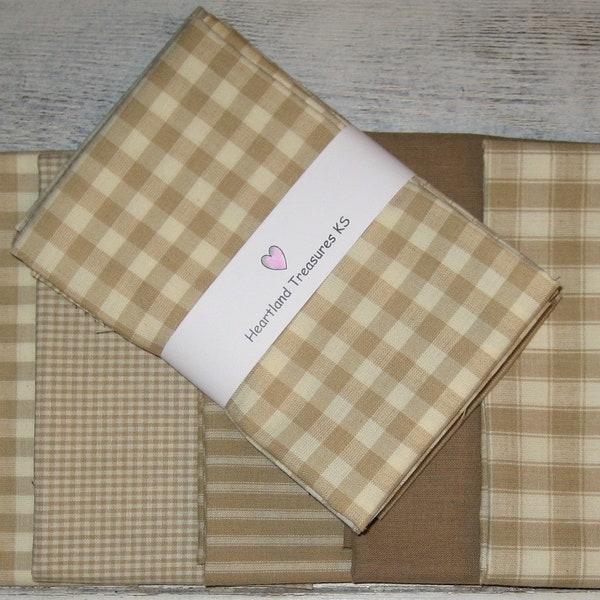 Dunroven House 5   Wheat / Cream Homespun Fabric Fat Quarters