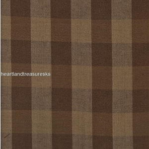 Dunroven House H-990  Brown ~ Wheat Checked Homespun Fabric / You Pick / Primitive / Sewing / Quilting / Home Decor./ Craft Projects