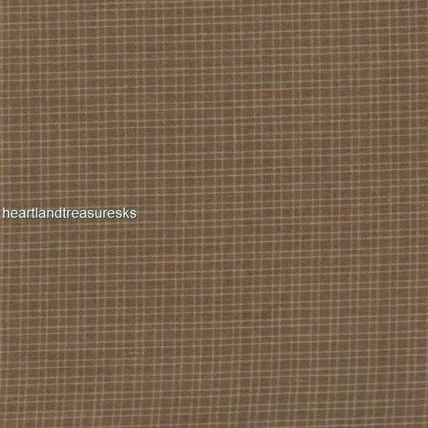 Dunroven House H-911 Brown ~ Wheat Plaid  Homespun Fabric / You Pick / Primitive / Sewing / Quilting / Home Decor / Craft Projects