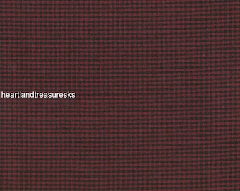 Dunroven House H-63 Black ~ Dark Red Plaid Homespun Fabric ~ You Pick / Primitive / Sewing / Quilting / Home Decor. Projects