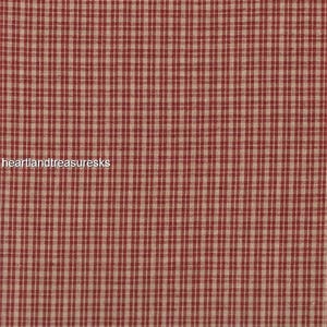 Dunroven House H-353 Country Red ~ Wheat Plaid Homespun Fabric ~ You Pick / Primitive / Sewing / Quilting / Home Decor. Projects