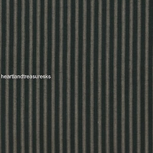 Dunroven House H-57 Black ~ Wheat Striped Homespun Fabric / Primitive / Sewing / Quilting / Home Decor. / Craft Projects