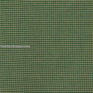Dunroven House H-43 Green ~ Wheat Small Plaid Homespun Fabric ~ You Pick / Primitive / Sewing / Quilting / Home Decor. Projects