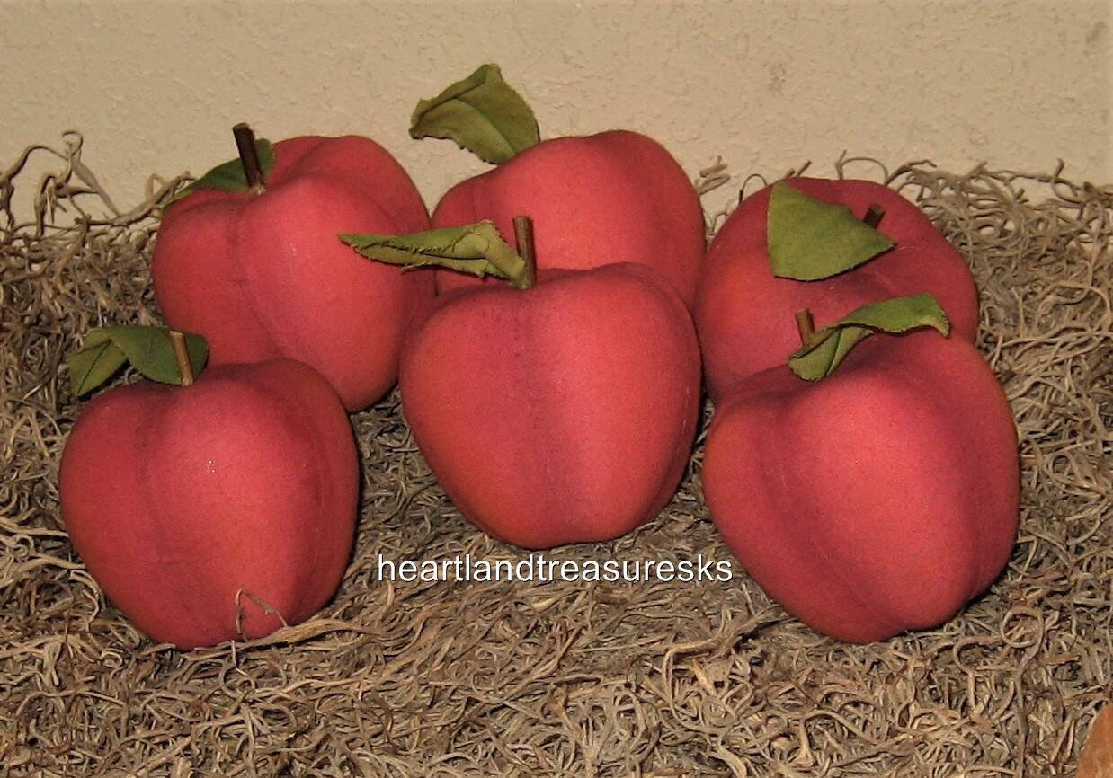 Primitive Pear Bowl Fillers ~ Ornies  Set of 6 