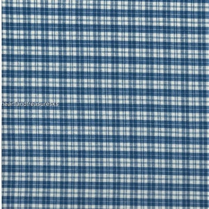 Dunroven House H-701PB  Providence Blue ~ Cream Plaid Homespun Fabric ~ You Pick / Sewing, Quilting, Fabric / Home Decor. Projects