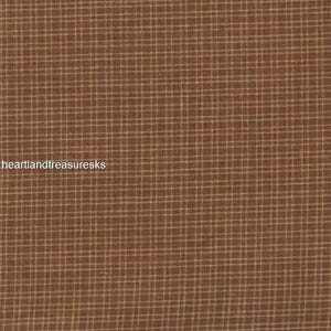 Dunroven House H-911 Brown ~ Wheat Plaid  Homespun Fabric / You Pick / Primitive / Sewing / Quilting / Home Decor / Craft Projects