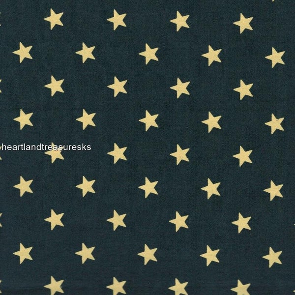 Dunroven House H-21000 Navy w/ Cream Stars Fabric ~ You Pick / Home Decor /  Primitive / Americana / Sewing / Quilting Fabric