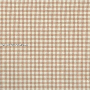 Dunroven House H-804  Wheat ~ Cream Checked Homespun Fabric / You Pick / Primitive / Sewing / Quilting / Home Decor. Projects