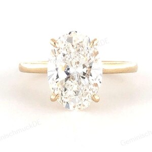 2.15 CT Oval Cut Lab Grown Diamond 18K Solid Yellow Gold Hidden Halo Engagement Ring Gift For Her, 14K Solid Gold Wedding Ring, Bridal Ring.