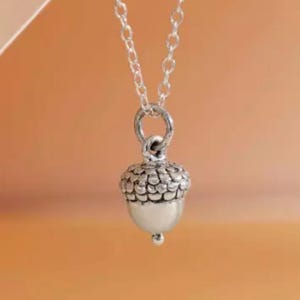Acorn Necklace* Sterling Silver * Dainty * Minimalist * Realistic * Chain Length Choice * Nature Lover Gift