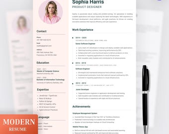 ATS Friendly Resume Template | Editable Canva CV & Cover Letter ...