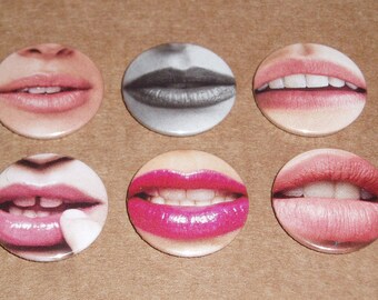 Our Lips are Sealed #2 Badges - Set of 6 1" Pin Badges