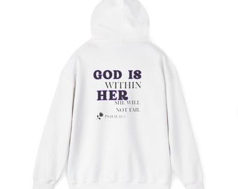 Christian Scripture Women's Hoodie, God is Within Her Religious Sweatshirt, Bible Verse Pullover, Christian Faith Apparel, Inspirational