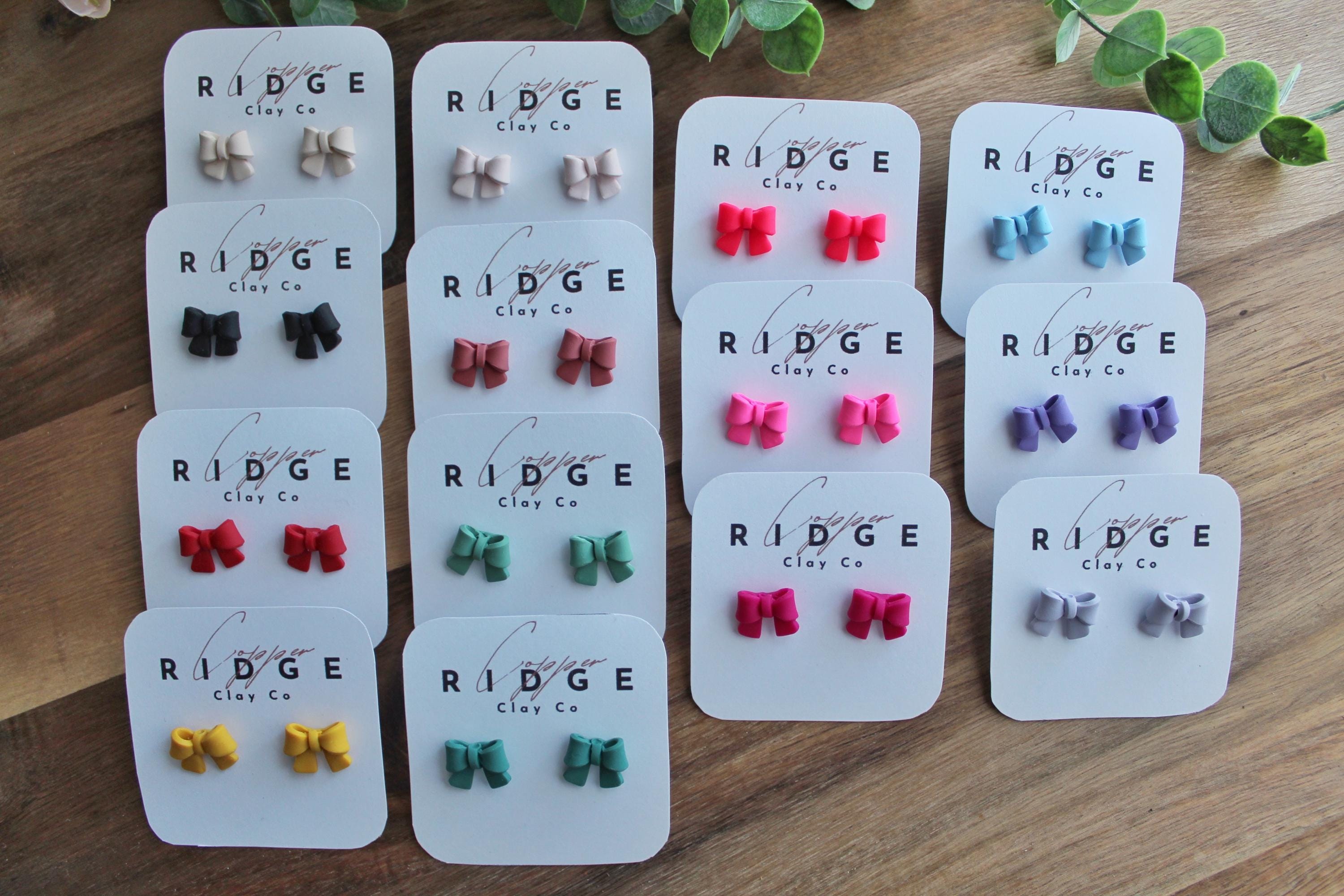 Bow stud earrings polymer clay