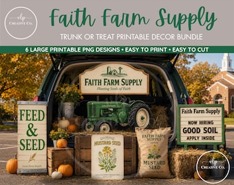 Christliche Deko für die Halloween-Aktion „Farm Farm Supply“ | Druckbare PNG-Dateien | Deko für die Kirche im Bauernhof-Stil | Digitaler Download