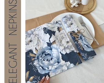Elegante Stoffservietten für Hochzeit, Cocktail, Esstisch, Familienessen - Rustikal, Vintage, Boho, Cottagecore - wiederverwendbare Servietten