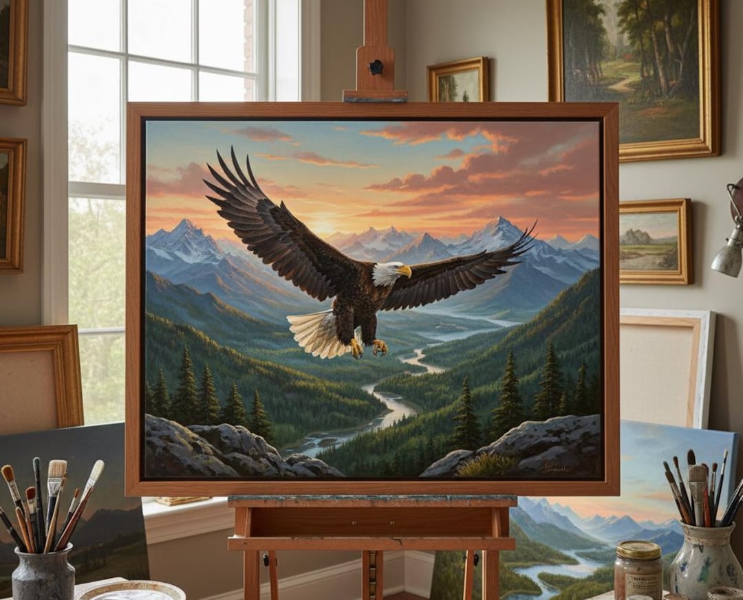 Bald Eagle Original Oil Painting | American Wildlife Wall Art ...