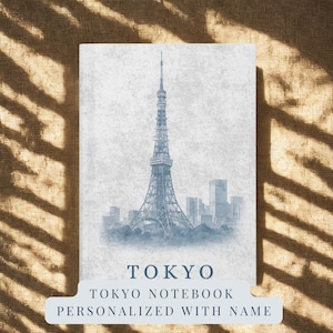 Tokyo Notebook | Tokyo Tower Journal | Personalized Travel Gift | Custom Name Diary | Japan Sketch Art Notebook