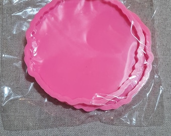 Two Geode silicone mould/ epoxy resin coaster agate coaster mould, resin art and crafts.