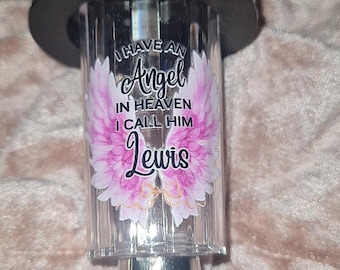 Personalised angel wings garden/grave solar light
