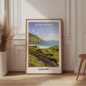 Keem Bay Achill Island Travel Poster | Vintage Ireland Coastal Landscape Art